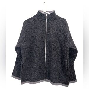 Lochaven Of Scotland Men’s1 100% Lambswool dark gray full zip Sweater Size M.